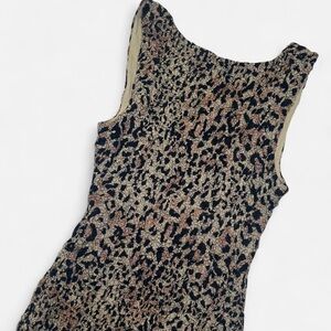 FREE PEOPLE Leopard Print Sleeveless Dress